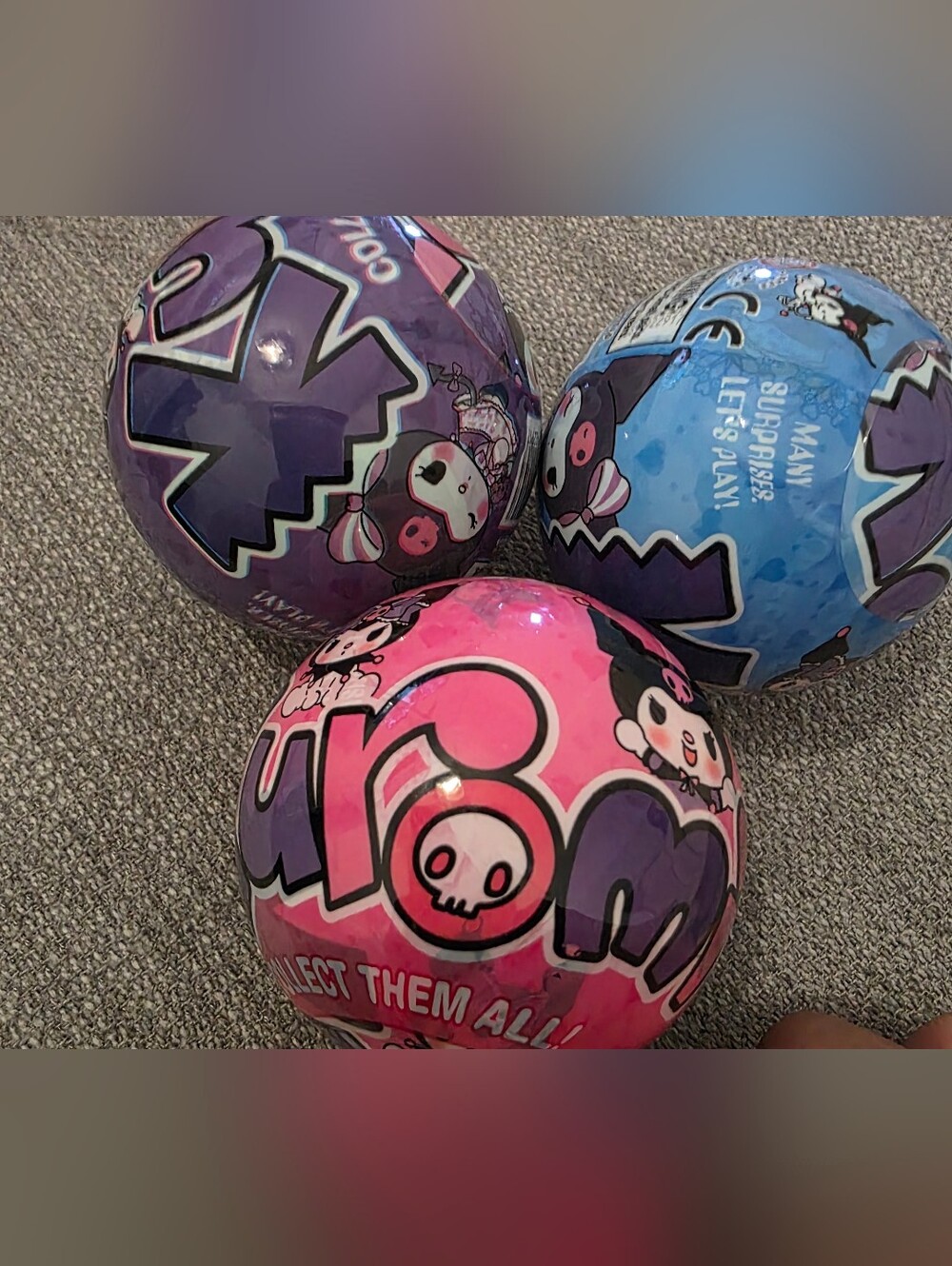 New Surprise Collectible Mystery Ball Trio — Pink, Purple & Blue Kuromi